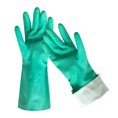 13 pouces de nitriles verts de gants pour le troupeau de manipulation chimique rayant 33cm