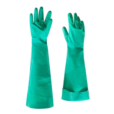 18 pouces de résistance acide 22 anti-vieillissement Mil Thickness de gant vert de nitriles