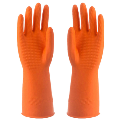 Le gant de nettoyage imperméable de ménage de latex s'assemblent rayant les gants résistants chimiques de latex