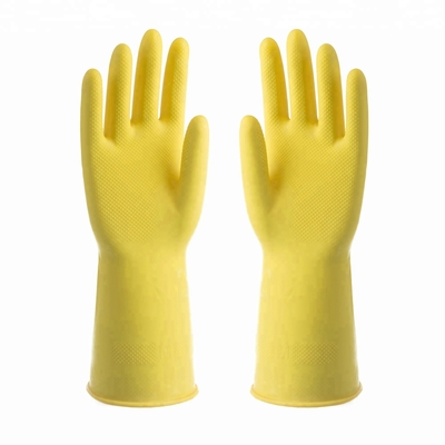 Le gant de nettoyage imperméable de ménage de latex s'assemblent rayant les gants résistants chimiques de latex