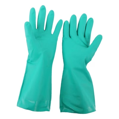 13 pouces de nitriles verts de gants pour le troupeau de manipulation chimique rayant 33cm