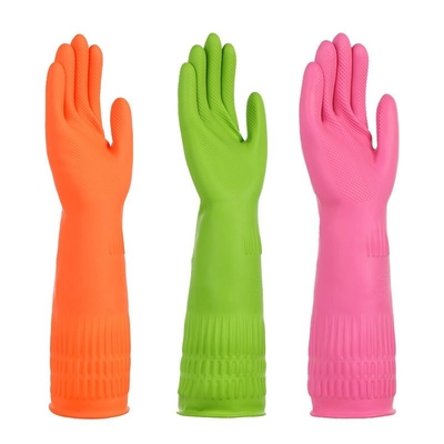 Gants de ménage rayés par troupeau libre imperméable des gants 38CM de vaisselle de latex