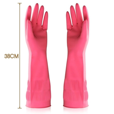 Gants de ménage rayés par troupeau libre imperméable des gants 38CM de vaisselle de latex