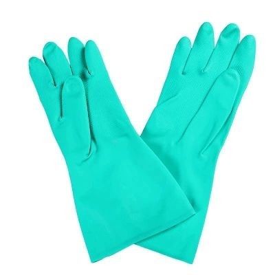 Gants de nitrile vert avec boutons texturés idéaux pour la manipulation de précision et les tâches de résistance chimique