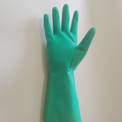 Frottement de gants résistants chimiques de gant de nitriles de vert de XXL 18mil anti