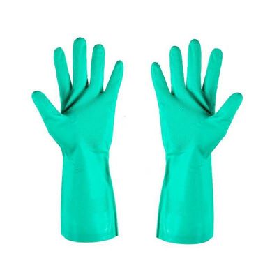 Gant de protection en nitrile vert sans latex pour travaux industriels, résistant, idéal pour les chaînes de fabrication et d'assemblage