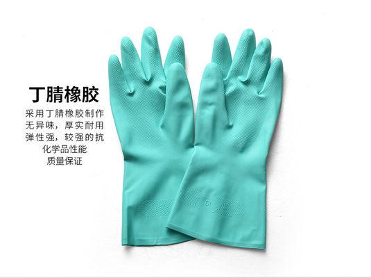 Gants à main en nitrile vert à revêtement non frotté Gants de protection jetables adaptés au nettoyage et à l'utilisation médicale dans la transformation alimentaire