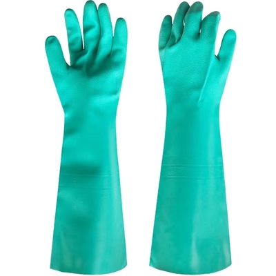 45Cm nitriles verts de 22 de Mil Nitrile Gloves Acid Resistance gants de résistance dissolvante
