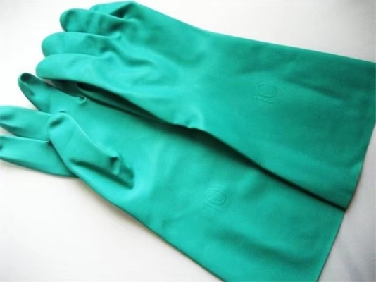 Gant vert de nitriles d'anti fuite pour l'usage chimique XL 22 Mil Unflocked