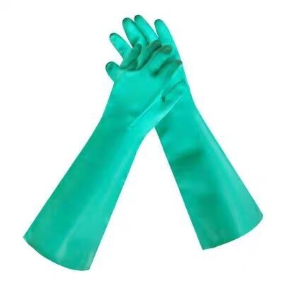 gants résistants de nitriles du vert XL XXL de nitriles de gants de 22mil Unflocked