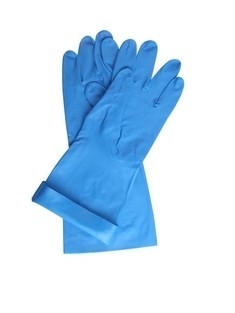 Unflocked rayant le gant bleu de nitriles pour 8mil de manipulation chimique