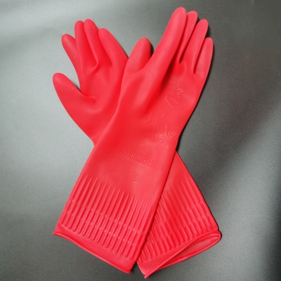 Unflocked rayant les gants extra-longs de nettoyage de manchette de latex naturel des gants 38CM de latex
