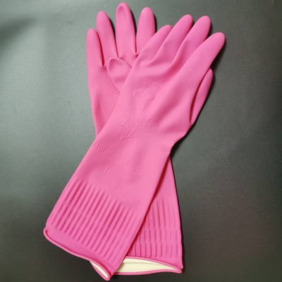380MM les gants qu'extra-longs de latex de manchette bombent le latex ont rayé des gants