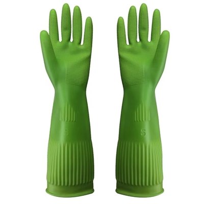 Gants extra-longs libres de vaisselle de résistance chimique de gants de cuisine de latex de 38CM
