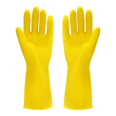 Produits chimiques de nettoyage de gants de latex de doublure d'Unflocked de cuvette de gant de ménage de latex de 32CM