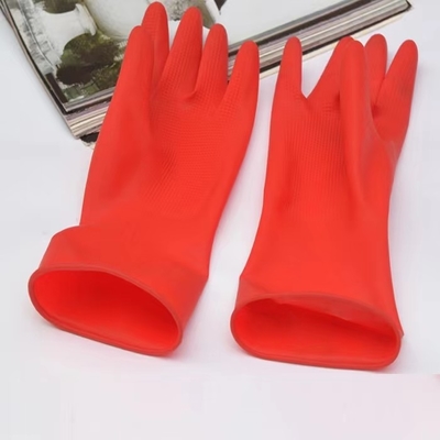 Toilette résistante chimique de gants de latex de cuisine nettoyant les gants libres de latex de 32CM