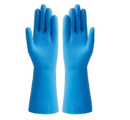 Débloqué rayant le ménage naturel de gant de latex épaississant le gant bleu de latex