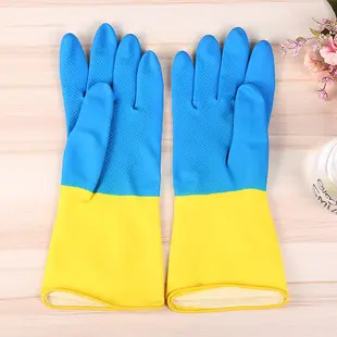 Longueur des gants 30-32CM de vaisselle de cuisine de gants de ménage rayée par troupeau de latex