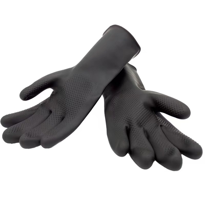 Le troupeau en caoutchouc industriel résistant de résistance dissolvante de gants de latex a rayé les gants en caoutchouc
