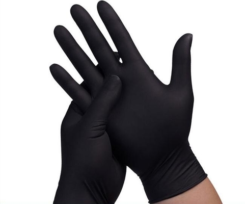 Utilisation industrielle de nitriles de gants noirs jetables de service de traiteur 9 pouces