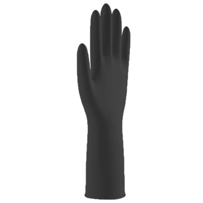 Gants noirs jetables noirs durables d'examen de nitriles du gant 30CM Medline de nitriles