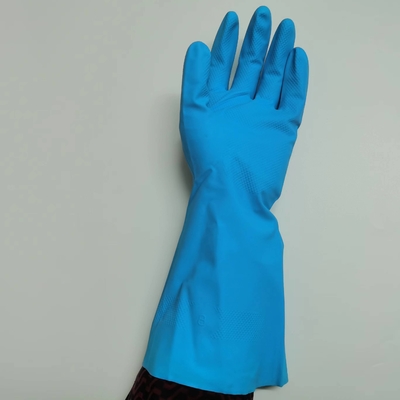Protection de nettoyage de Mil Blue Gloves Nitrile Kitchen du ménage 11 contre des produits chimiques