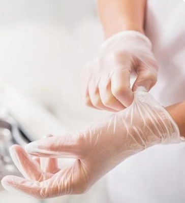 Gants stériles d'examen de vinyle de vinyle de résistance de frottement de ménage jetable du gant 30CM