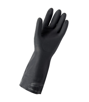 gants noirs du néoprène d'anti fuite de résistance chimique de gants du néoprène de 33Cm