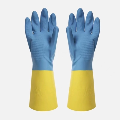 Résistant de dissolvant résistant chimique de gants du néoprène bicolore industriel