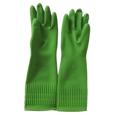 15 pouces de coton, doublure en latex, gants ménagers en rouge, rose, couleurs naturelles avec logo personnalisé, étanche