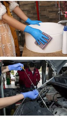 Gants en vinyle jetables à 9 pouces de longueur à poignée texturée idéal pour les applications industrielles médicales et de manutention alimentaire