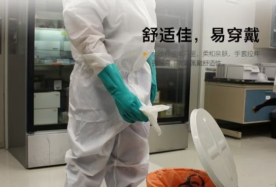 Gants à main en nitrile vert sans latex certifiés CE pour la sécurité industrielle