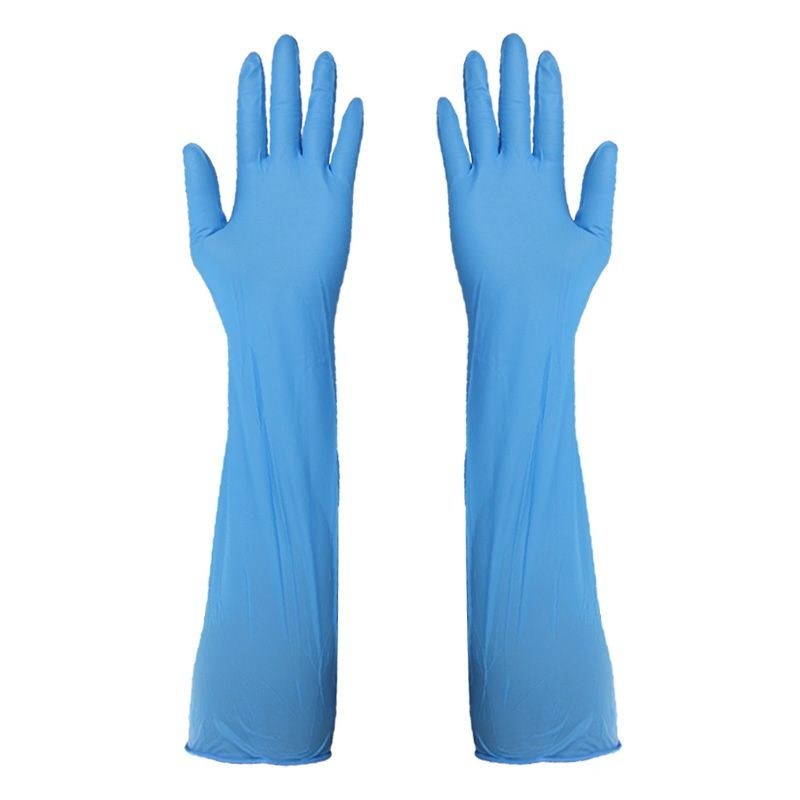 4 à 6 Mil Épaisseur 400 mm longueur Gants jetables de nitrile en poudre sans 50 pièces Sac idéal pour les soins de santé