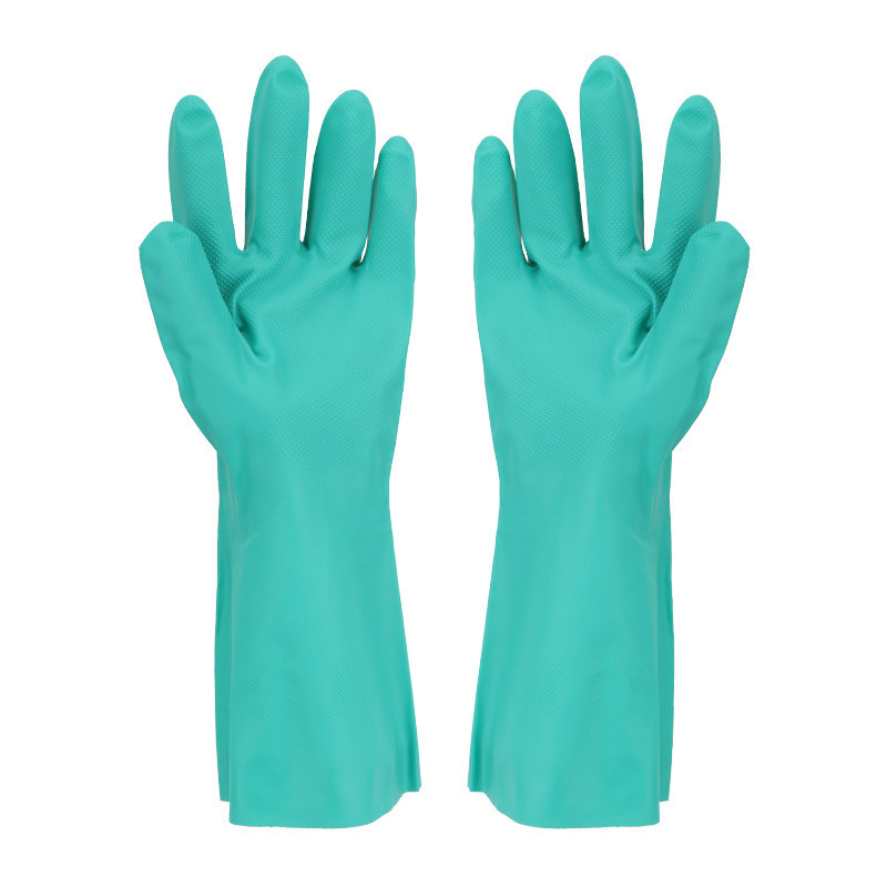 15 Mil épaisseur gant de nitrile vert CE certifié Manche non perlées Gants jetables durables pour manipulation alimentaire de laboratoire médical